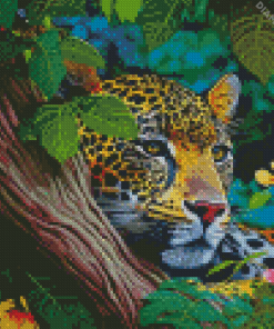 Jaguar And Forest Diamond Painting