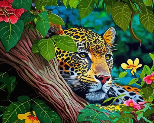 Jaguar And Forest Diamond Painting