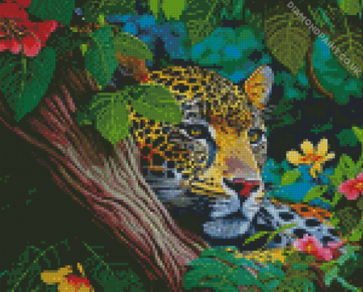 Jaguar And Forest Diamond Painting