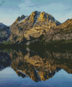 June Lake With Mount Diamond Painting