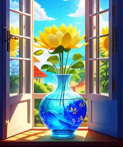 Lotus Flowers In Vase Diamond Painting