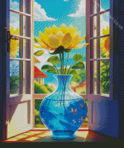 Lotus Flowers In Vase Diamond Painting