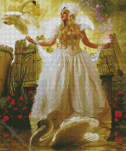 Princess Woman And Swan Diamond Painting