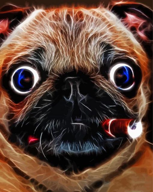 Pug With A Cigar Diamond Painting