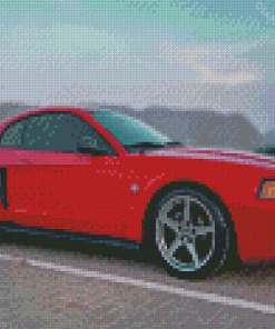 Red Ford Mustang Diamond Painting