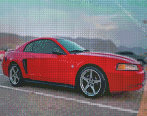 Red Ford Mustang Diamond Painting