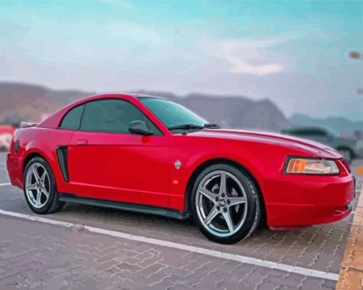 Red Ford Mustang Diamond Painting