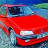 Red Peugeot 405 Diamond Painting