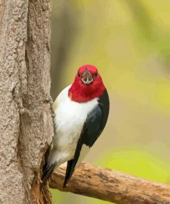 Red Headed Woodpecker Diamond Painting