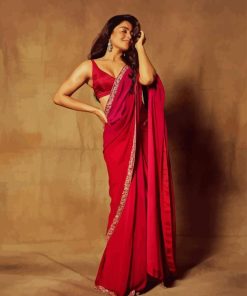 Red Saree Diamond Painting