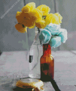 Roses In Bottles Diamond Painting