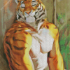 Sleeping Tiger Smiling Diamond Painting