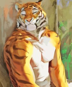 Sleeping Tiger Smiling Diamond Painting