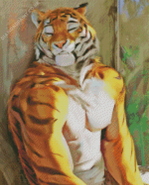 Sleeping Tiger Smiling Diamond Painting