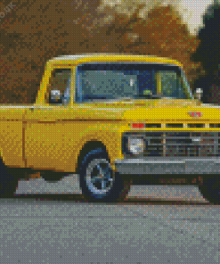 Vintage Yellow Truck Diamond Painting