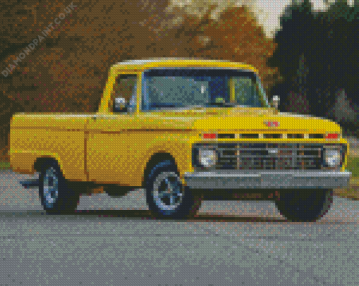 Vintage Yellow Truck Diamond Painting