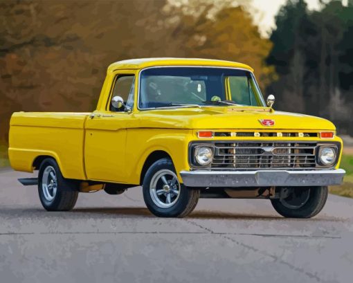 Vintage Yellow Truck Diamond Painting