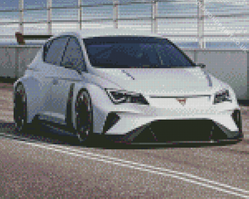 White Cupra Car Diamond Painting