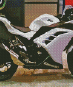 White Kawasaki Ninja Diamond Painting