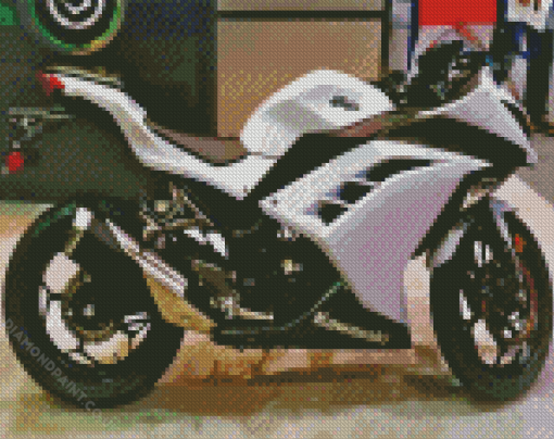 White Kawasaki Ninja Diamond Painting