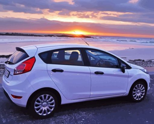 White Ford Fiesta Diamond Painting