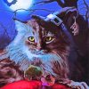 Witch Cat At Night Diamond Painting