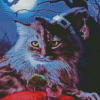 Witch Cat At Night Diamond Painting