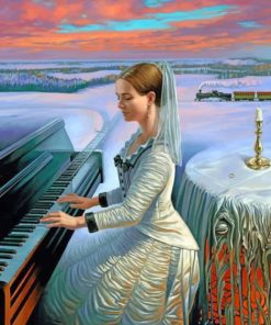 Woman Playing Piano Diamond Painting