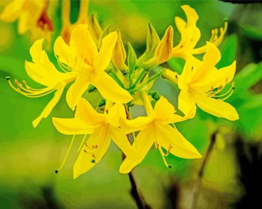 Yellow Azalea Plant Diamond Painting