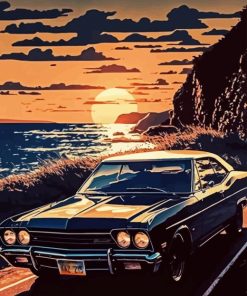 67 Chevrolet Sunset Diamond Painting