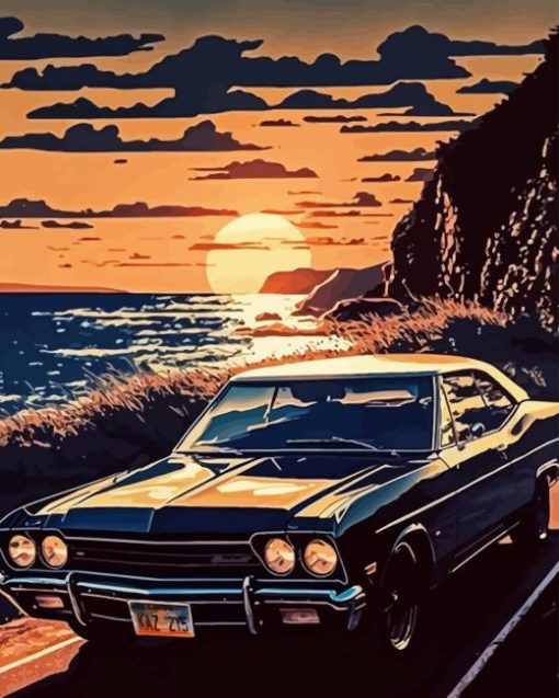 67 Chevrolet Sunset Diamond Painting