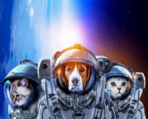 Astronaut Animals Diamond Painting