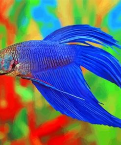 Blue Betta Siamese Diamond Painting