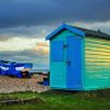 Blue Beach Hut Diamond Painting