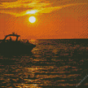 Boat In Sunset Diamond Painting