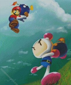 Bomberman And Super Mario Diamond Painting