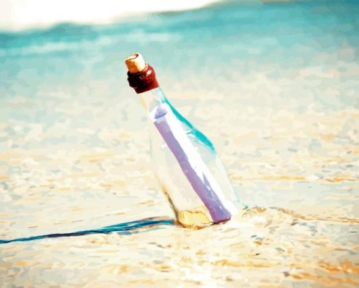 Bottle On Beach Diamond Painting