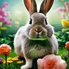 Bunny In Flower Field Diamond Painting