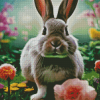 Bunny In Flower Field Diamond Painting