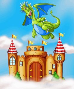 Dragon And Castle Diamond Painting