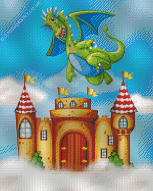 Dragon And Castle Diamond Painting