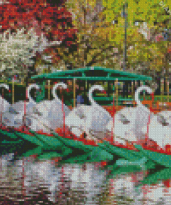 Garden Swan Boats Diamond Painting