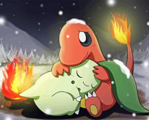 Germignon And Charmander Diamond Painting