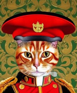 Ginger Cat In Uniform Diamond Painting