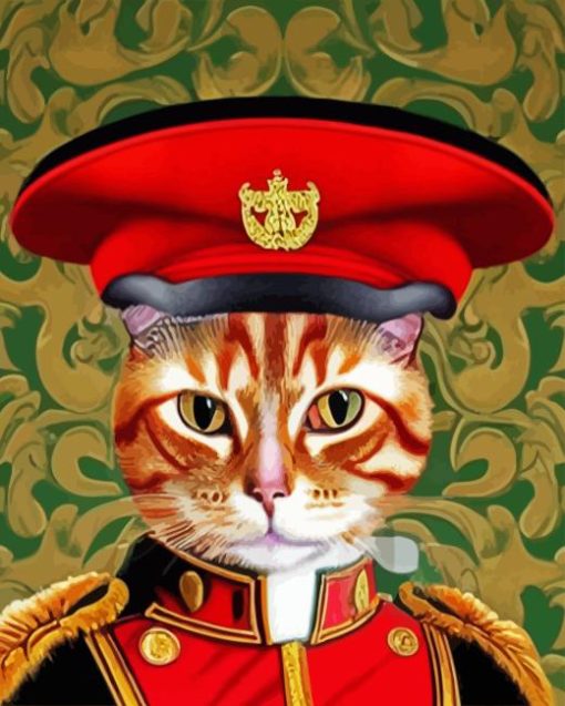 Ginger Cat In Uniform Diamond Painting