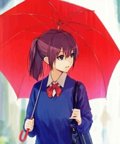 Girl With Red Umbrella Diamond Painting