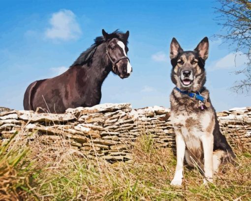 Horse And Dog Diamond Painting