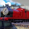 James The Red Engine Diamond Painting