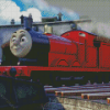 James The Red Engine Diamond Painting