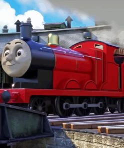 James The Red Engine Diamond Painting